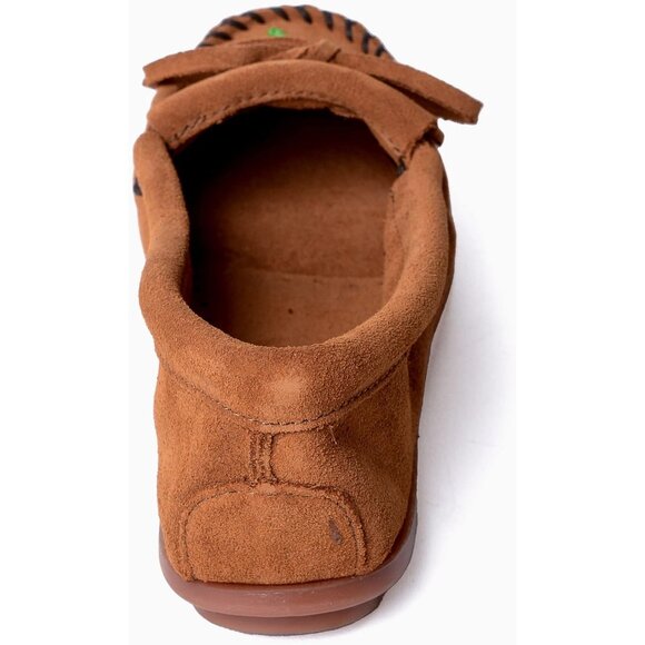 Women's Dark Brown Floral Embroidery Flower Design Leather Upper Slipper Boot - Picture 4 of 6